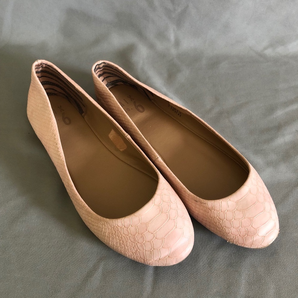 Mix No. 6 Light Pink Snake Skin Ballet Flats